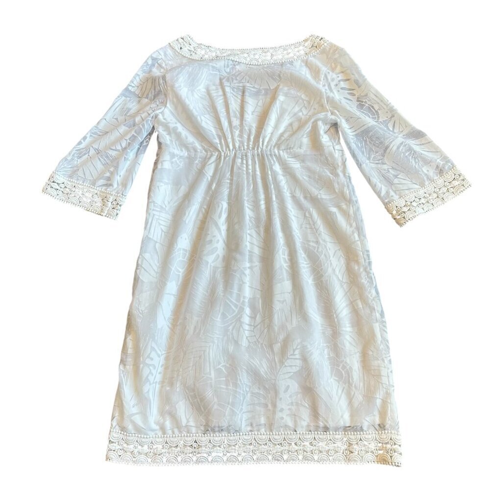 Lilly Pulitzer White Tropical Print Dress Caftan Beach Vacation Size Small Women - Picture 6 of 11